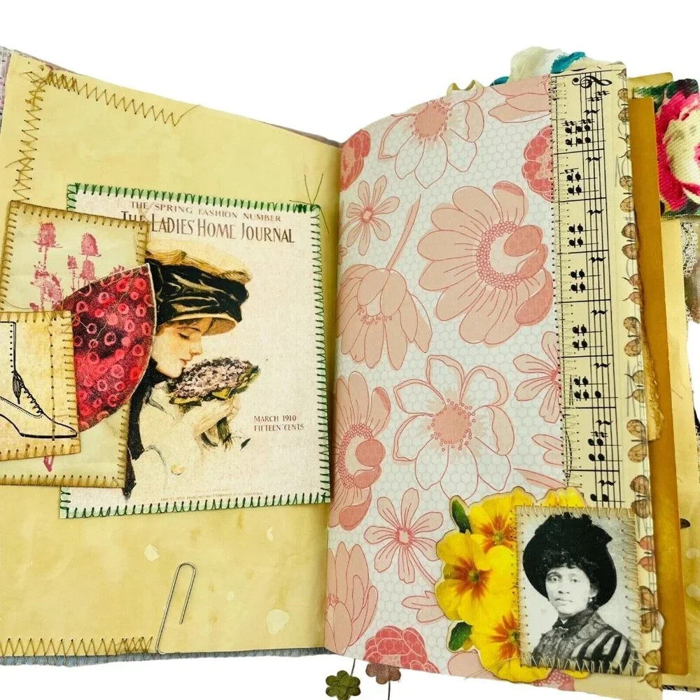Handmade Junk Journal Blank 60 Pages Vintage Modern Mixed Pages Inc Ephemera u